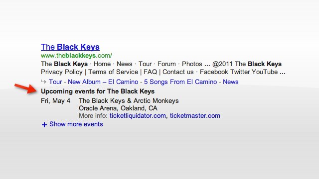 Click here to read Google Search Results Now Show Concert Listings