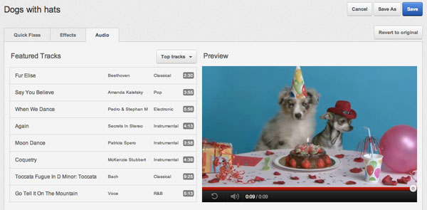 YouTube wants more videos to have background music, adds audio editor