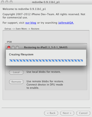 Redsn0w 0.9.11b1 now allows post-iPad 2 devices to downgrade to an older firmware