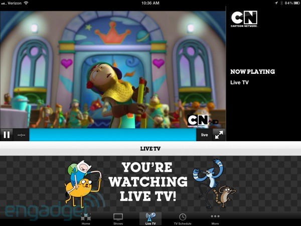 Cartoon Network's iPhone and iPad app adds a live TV feed, for authenticated customers